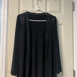 Long black sleeve stretchy blazer